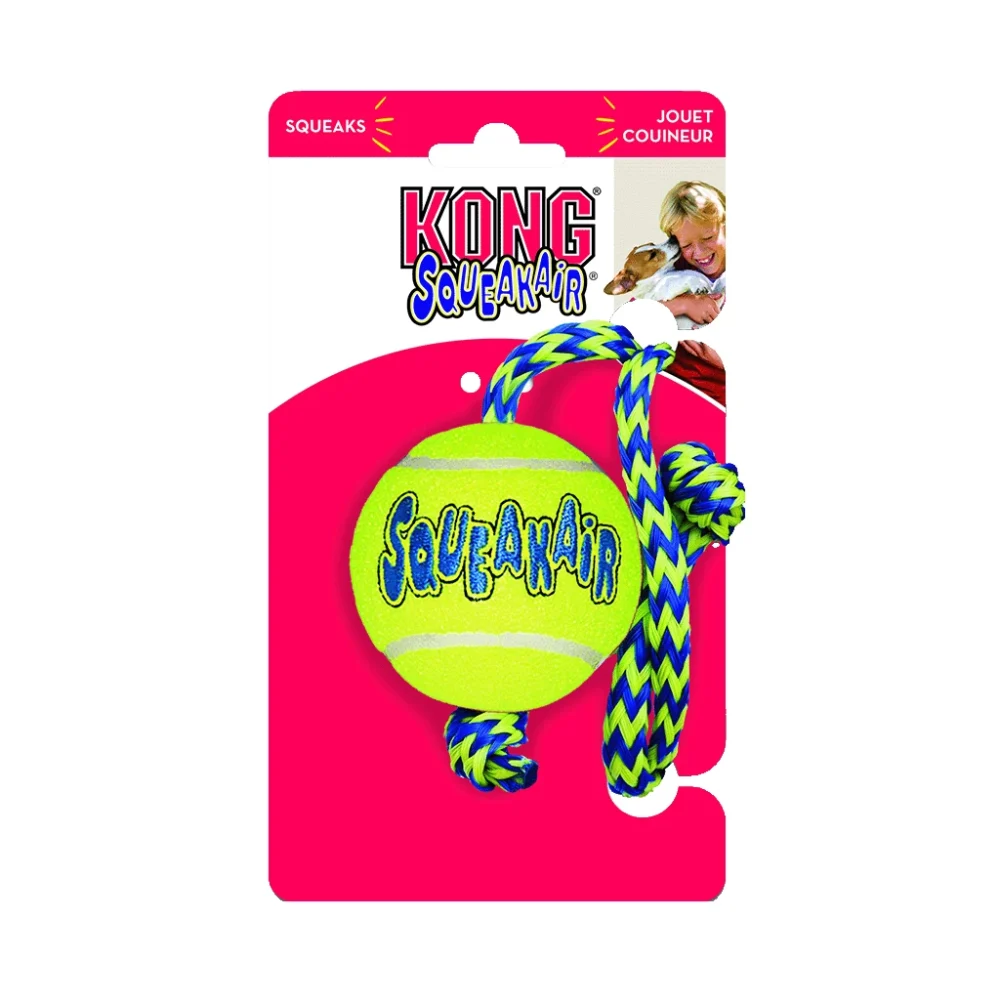 Žaislas KONG SqueakAir® Balls with Rope